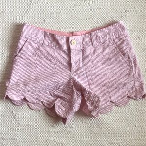 Lilly Pulitzer buttercup shorts in pink seersucker
